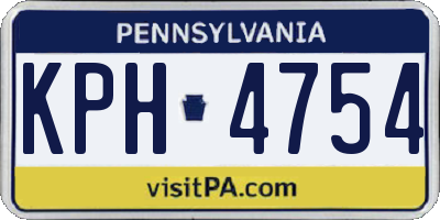 PA license plate KPH4754