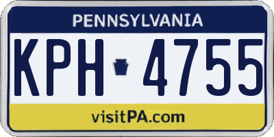 PA license plate KPH4755