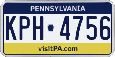 PA license plate KPH4756