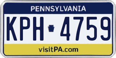 PA license plate KPH4759