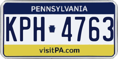 PA license plate KPH4763