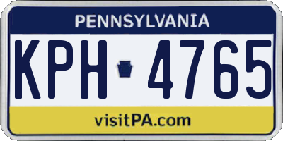 PA license plate KPH4765