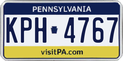 PA license plate KPH4767
