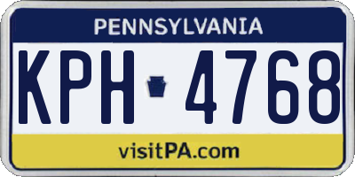 PA license plate KPH4768