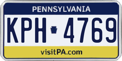 PA license plate KPH4769