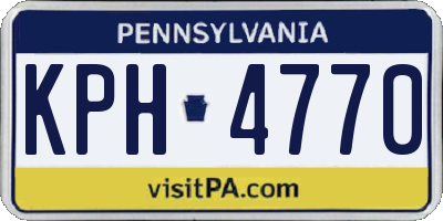 PA license plate KPH4770