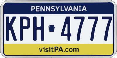 PA license plate KPH4777