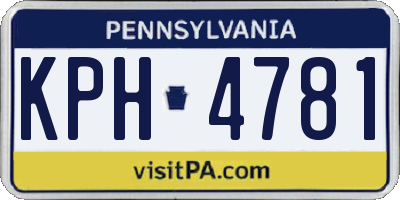 PA license plate KPH4781
