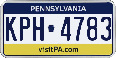 PA license plate KPH4783