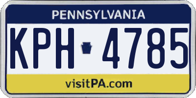 PA license plate KPH4785