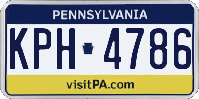 PA license plate KPH4786