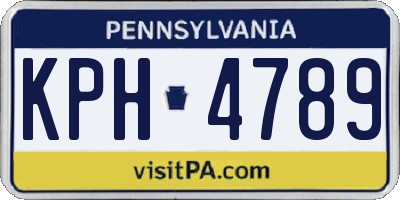 PA license plate KPH4789