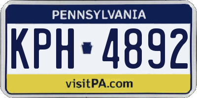 PA license plate KPH4892