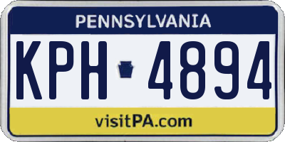 PA license plate KPH4894