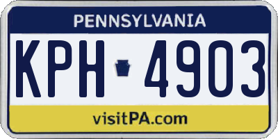 PA license plate KPH4903