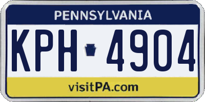 PA license plate KPH4904