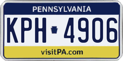 PA license plate KPH4906