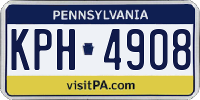 PA license plate KPH4908