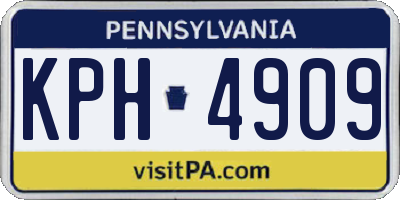 PA license plate KPH4909