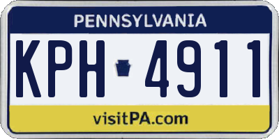 PA license plate KPH4911