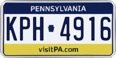 PA license plate KPH4916