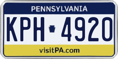 PA license plate KPH4920