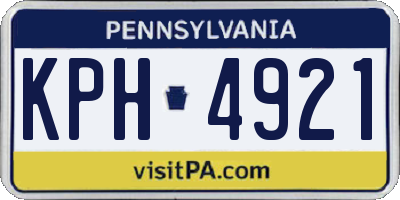 PA license plate KPH4921
