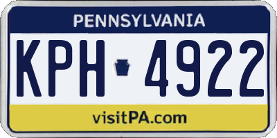 PA license plate KPH4922
