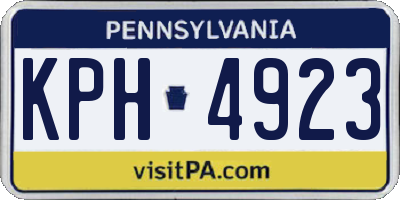 PA license plate KPH4923