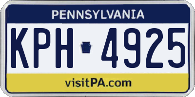 PA license plate KPH4925