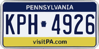 PA license plate KPH4926