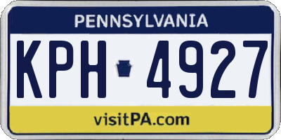 PA license plate KPH4927