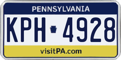 PA license plate KPH4928