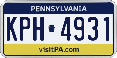 PA license plate KPH4931