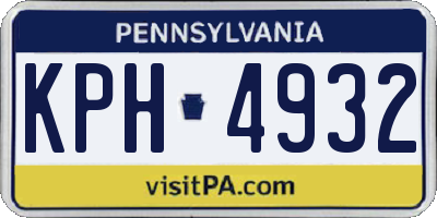 PA license plate KPH4932