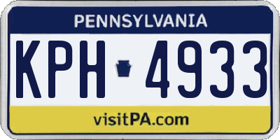PA license plate KPH4933