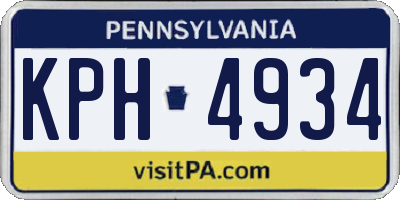 PA license plate KPH4934