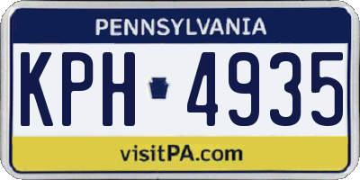 PA license plate KPH4935