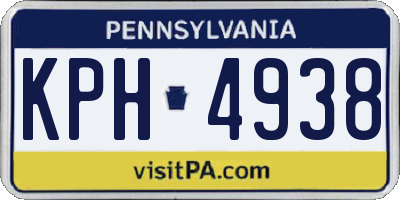 PA license plate KPH4938