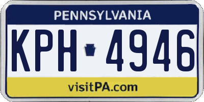 PA license plate KPH4946