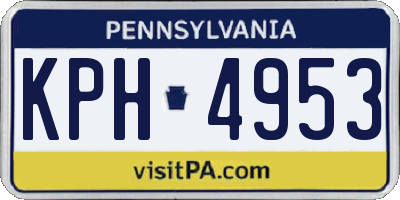PA license plate KPH4953