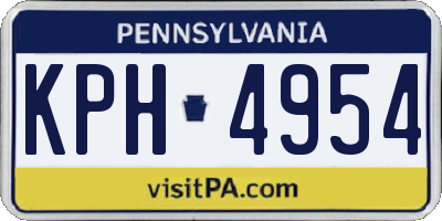 PA license plate KPH4954