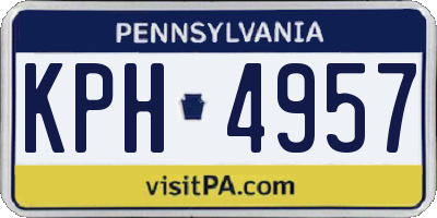 PA license plate KPH4957