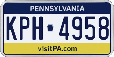 PA license plate KPH4958