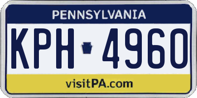 PA license plate KPH4960