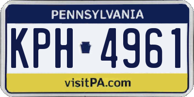 PA license plate KPH4961