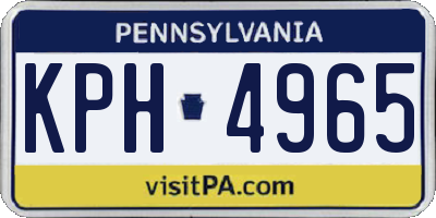 PA license plate KPH4965