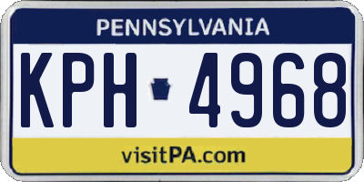PA license plate KPH4968