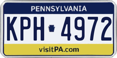 PA license plate KPH4972