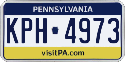 PA license plate KPH4973